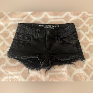 American Eagle Black Low-rise Jean Shorts